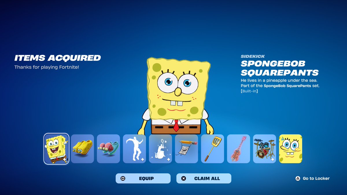 FortniteFNLK's tweet photo. @Fortnite @SpongeBob Who wants it? 😍🔥🎁 https://t.co/QAMBrEhIWw