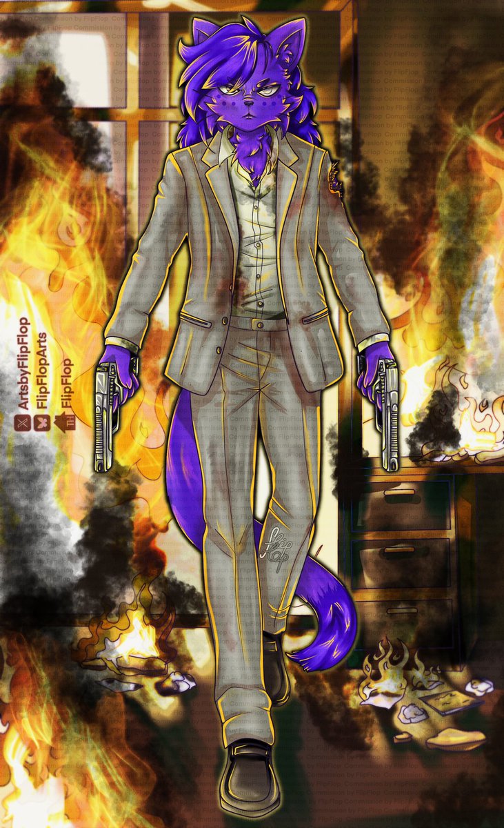 ArtsbyFlipFlop's tweet photo. Guys I think I cooked! (And burnt)
 [Oc belongs to @Dax__Payne]

#artsshare #furryart #MAxPayne https://t.co/0Nv98Dn7Ao