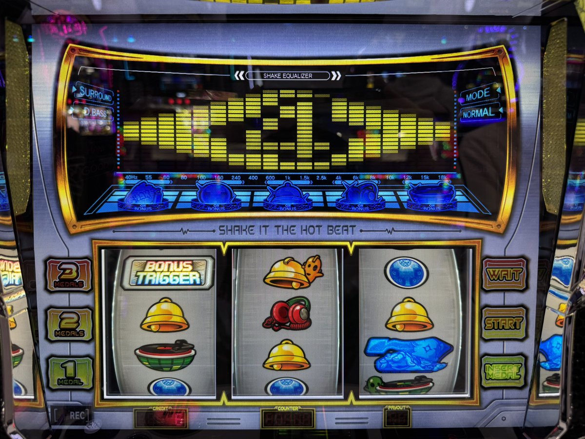 今日もリーチ目はイカしてるんだ。ただ、BIG中に白BARが全然揃ってくれ