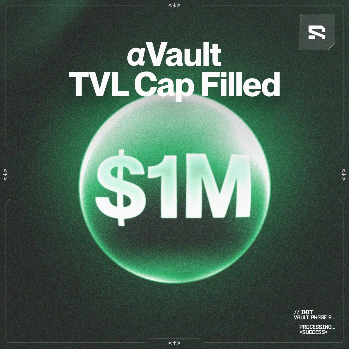 αVault has reached $1M TVL 🔥

All phases are now complete, and trading will resume shortly.