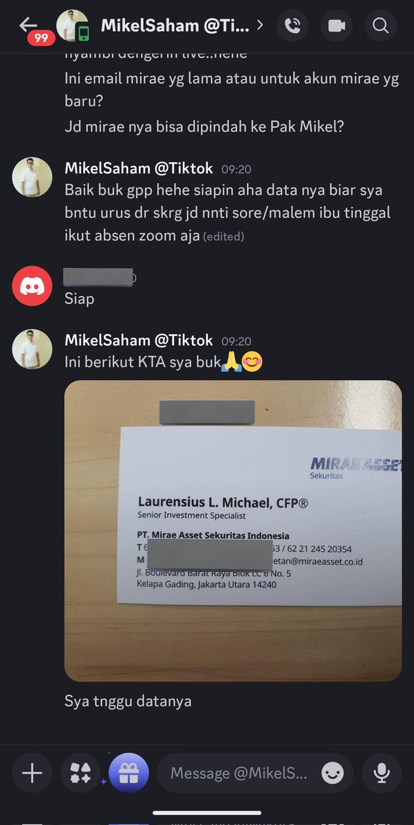 incrdbly's tweet photo. @mikelsaham Halo Pak Mikel, ini bener akun Pak Mikel kah, maaf nanya via mention krn Pak Mikel bilang hanya komunikasi via WA 🙏🙏 https://t.co/wOJbfqZstR