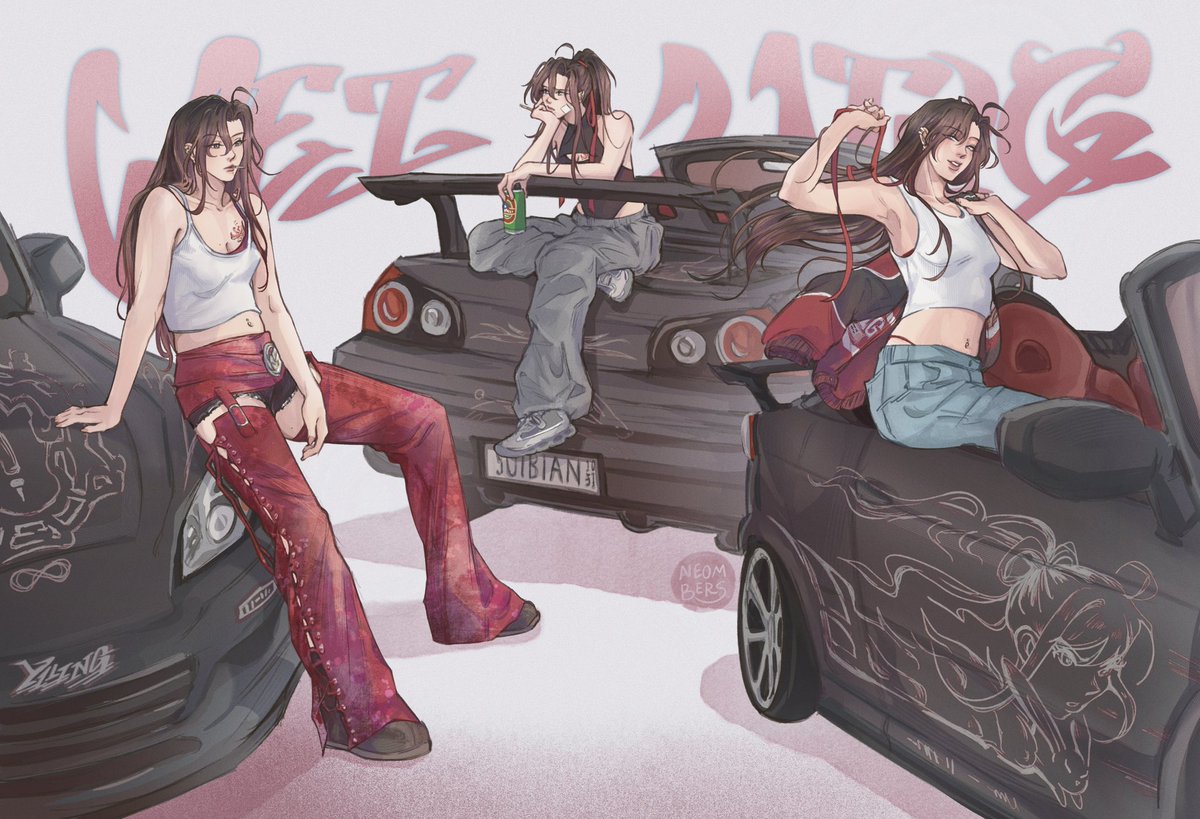 neombers's tweet image. A wlwangxian street racing au 🚗🚙💨 

#忘羡 #wangxian
