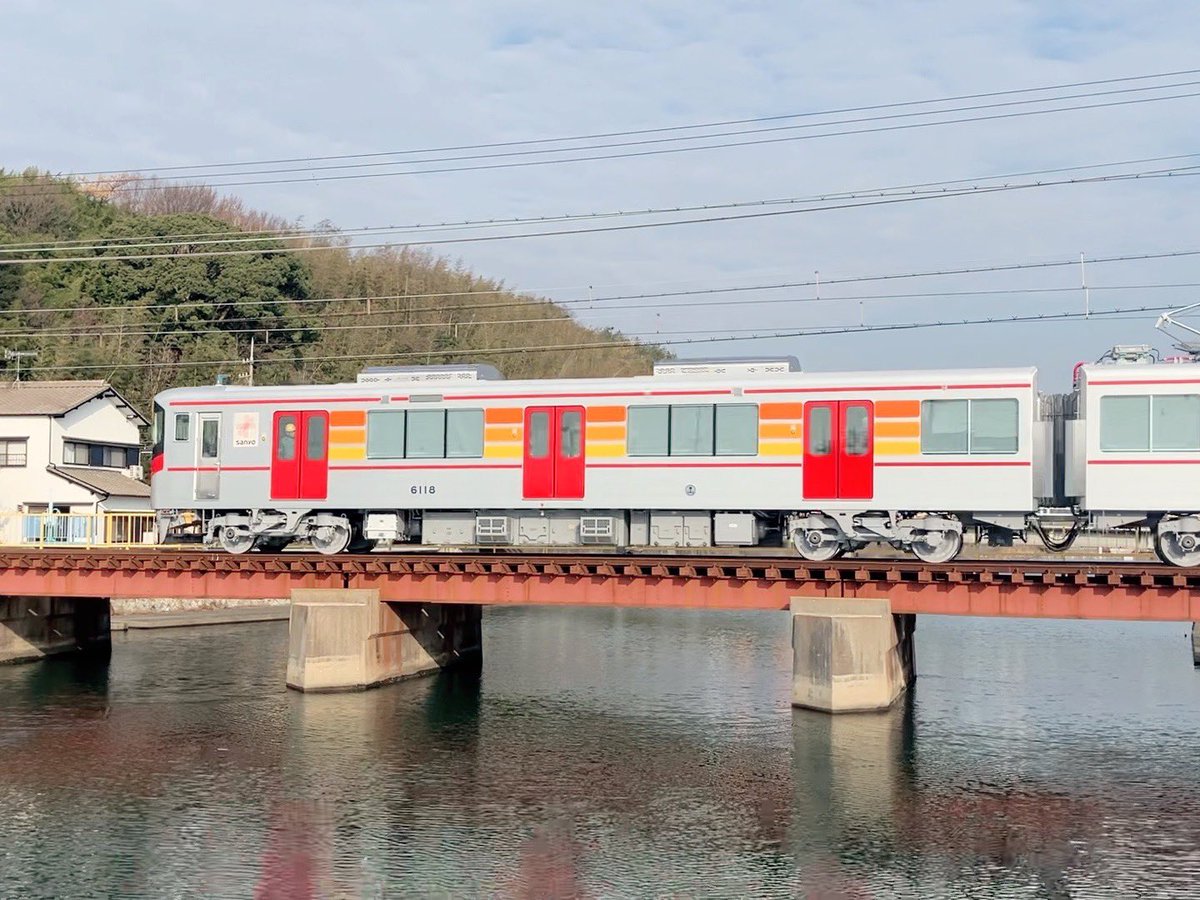 山陽電鉄で約3年半ぶりの増備車である6018Fが試運転を行いました