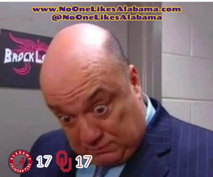 AlabamaNo's tweet photo. What an interesting game! 

BATON ROUGE #Oklahoma dominated the 1st quarter, then 17 unanswered by #Alabama. 

 #GeauxTigers

#AlabamavsOklahoma
#NoOneLikesAlabama 

Online, great Tees &amp; more!
https://t.co/EclDRXtDc0 @AlabamaNo https://t.co/WuCGMi8D2G