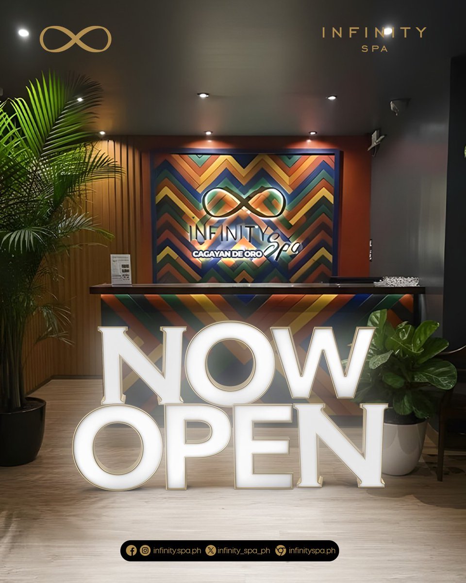 infinity_spa_ph's tweet image. ✨ NOW SOFT OPEN! ✨
Infinity Spa Cagayan de Oro is now welcoming guests for our Soft Opening phase starting 3PM today.
This is our early holiday gift to the amazing Mancavers of CDO—be among the first to try it.

💆‍♂️ Walk-ins welcome. Experience the Mancave magic, now in the City…