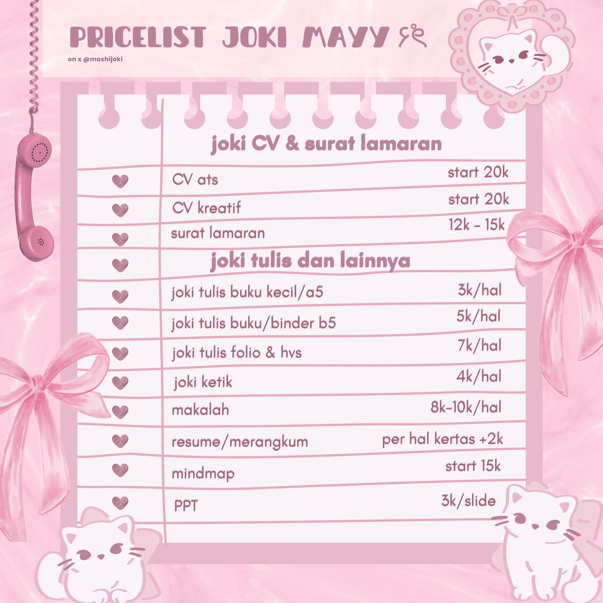 moshijoki's tweet photo. ۶۟ৎ pricelist &amp; portofolio ۶۟ৎ https://t.co/ZeHKeoxPud