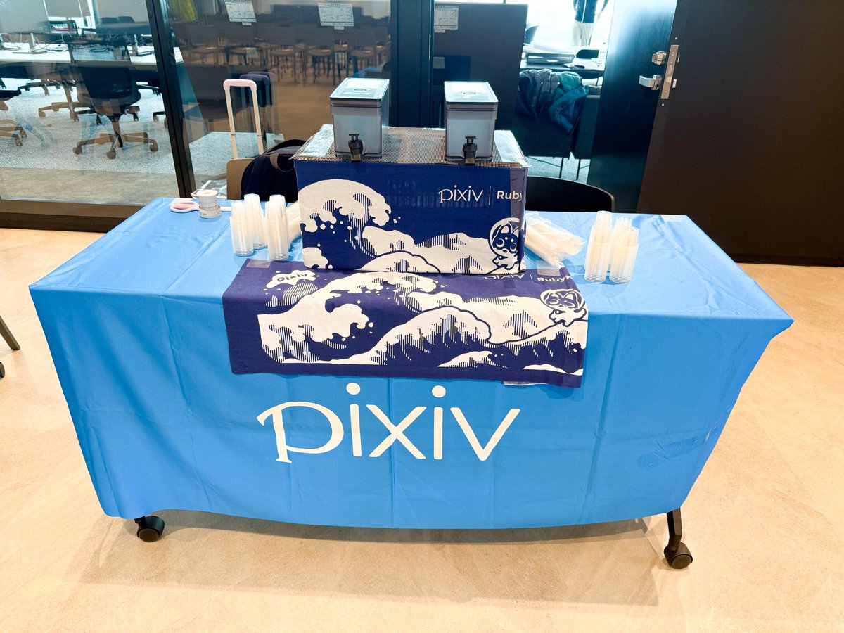#rubyrelease30th
#ピクシブ 
Rubyリリース30周年パーティーにピクシブからお祝いのブースを出しております❣️🍶