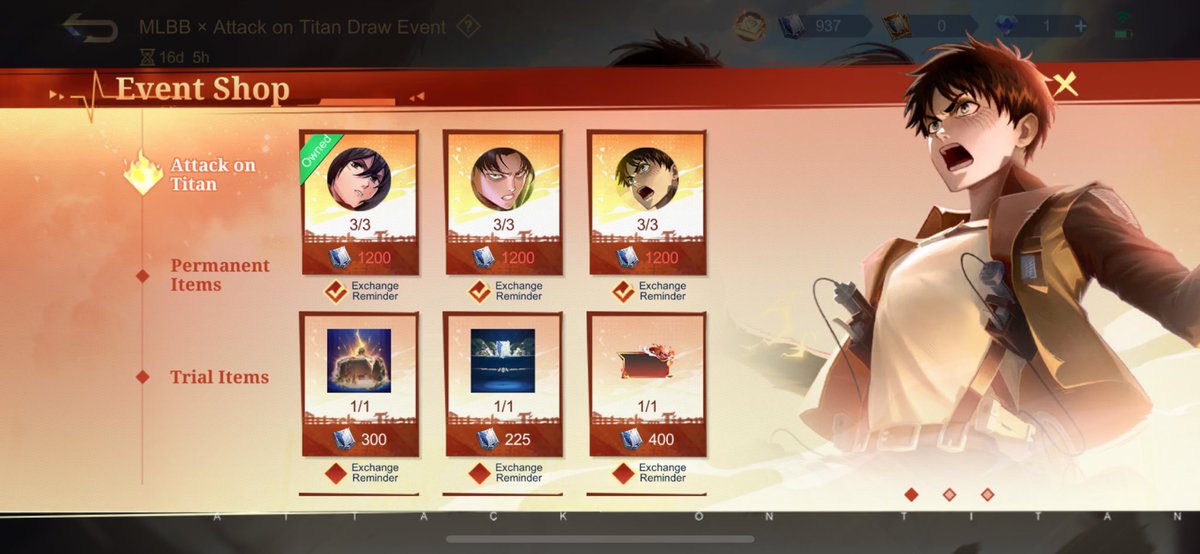 sayakaaxide's tweet photo. OPEN GIFT SKIN FANNY - MIKASA (COLLAB MLBB x AOT)

Dikirim via gift skin dari akun utama (delay 7-8 hari)
Only gift skin Fanny - Mikasa
harga only 500k
akhir event yap 

 #zonauang https://t.co/A4KofRjlTc