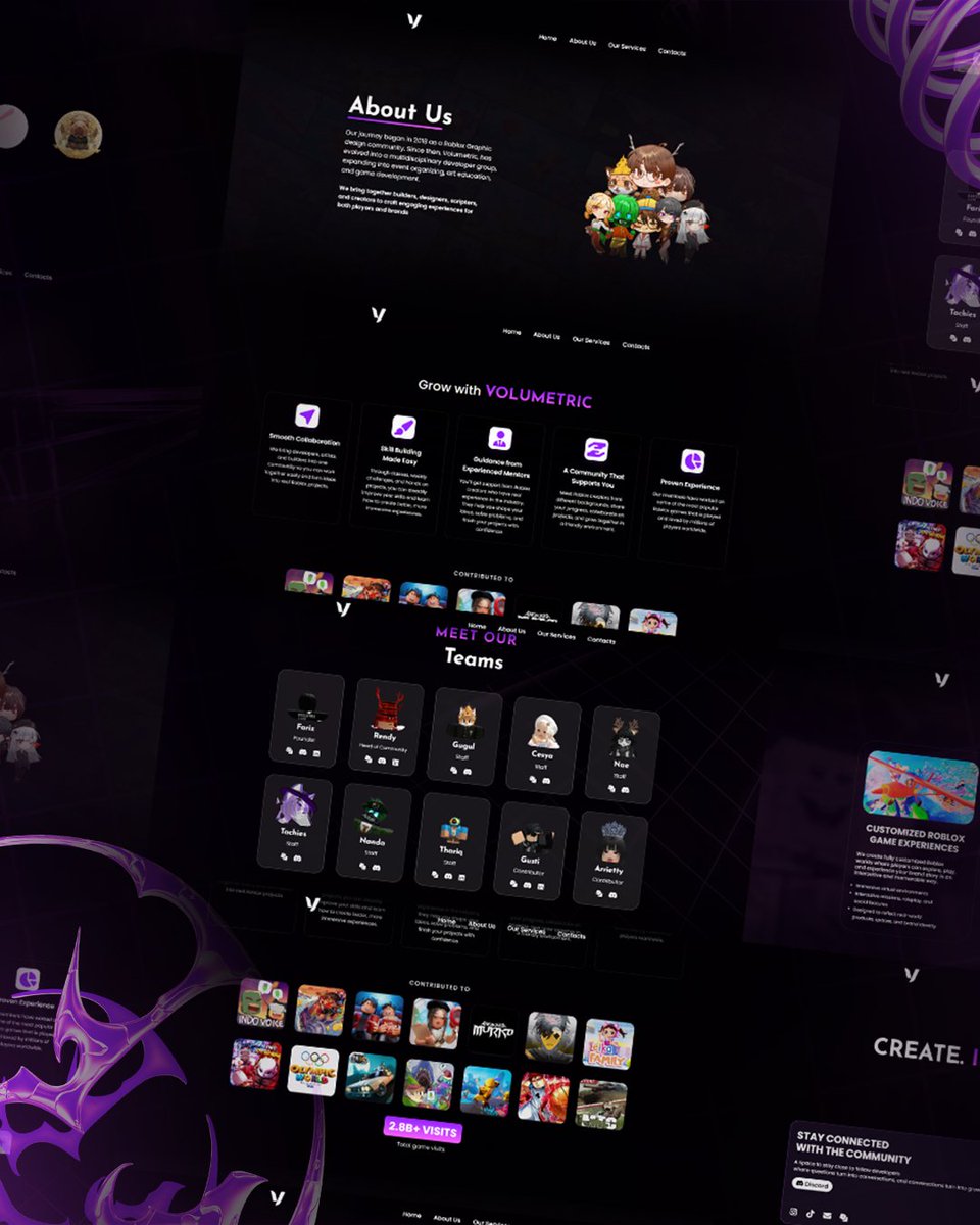 Website Commission for VOLUMETRIC Community
volumetric.id

#WebsiteDesign #UIUXDesign #RobloxDev