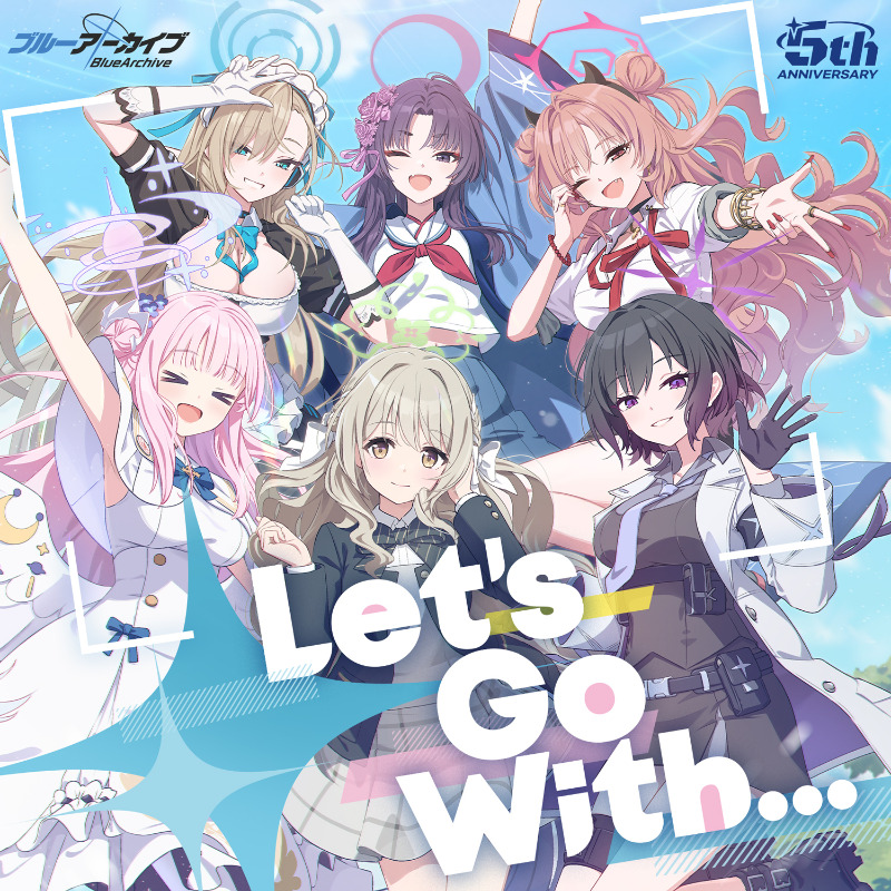 Blue_ArchiveJP's tweet photo. 【配信開始】
先生！
5周年記念楽曲「Let's Go With...」が配信開始されました！

One！Two！Three！Four！
5周年に向かって
う～Let's Go！！

ぜひお聞きください！

▼各種音楽サービスはこちら！
https://t.co/rKgyBEEgQk

#ブルアカ
