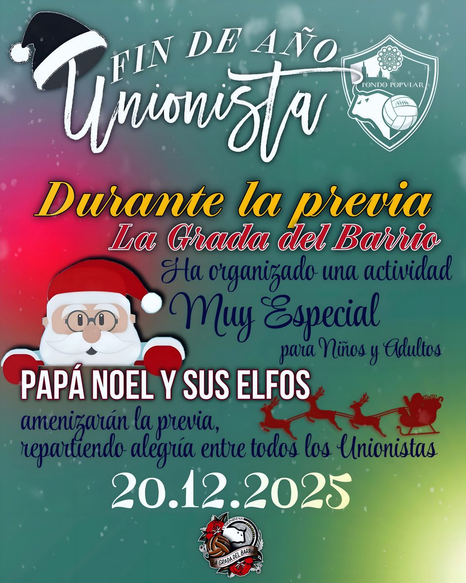 🎄 FIN DE AÑO UNIONISTA 🎄

¡No te pierdas la previa que ha preparado <a href="/Fondo_Popular/">Fondo Popular</a>!

#Irreductibles ⚔️