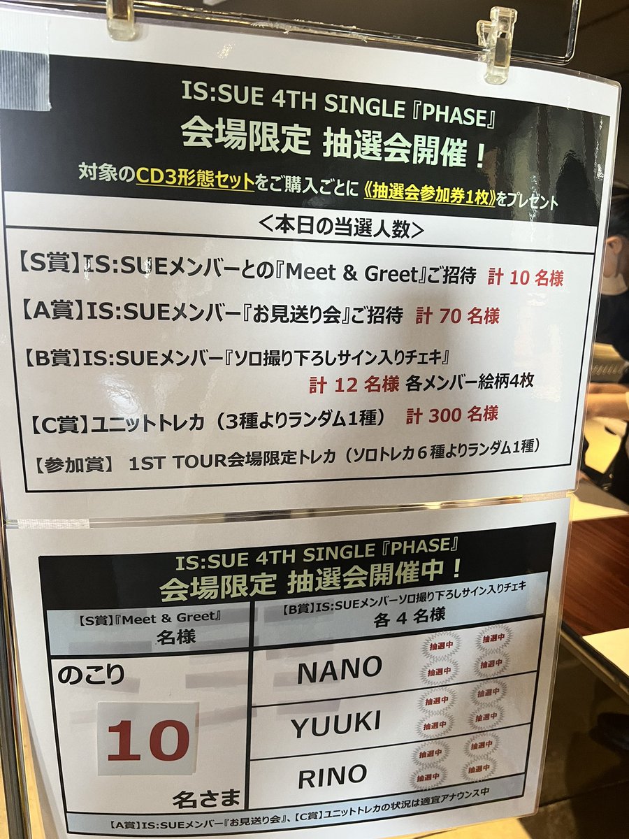 ISSUE】 ただ今、Zepp Osaka BaysideのIS:SUEのライヴ会場にて、来年1