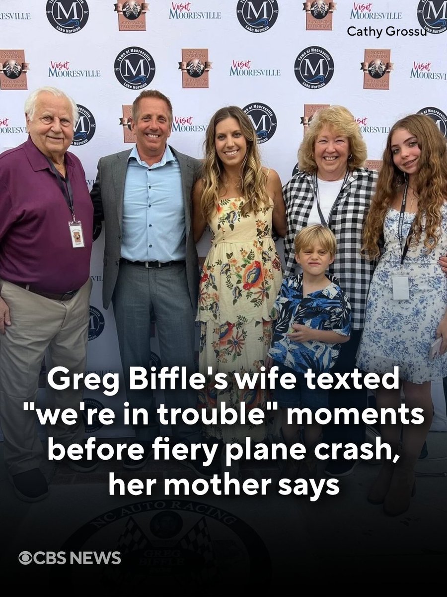 One day after retired NASCAR driver Greg Biffle and his family died in a private plane crash in North Carolina, his mother-in-law said the family doesn't know how they're going to fill the "huge hole" left behind.

Cathy Grossu said she and her daughter were texting "all day