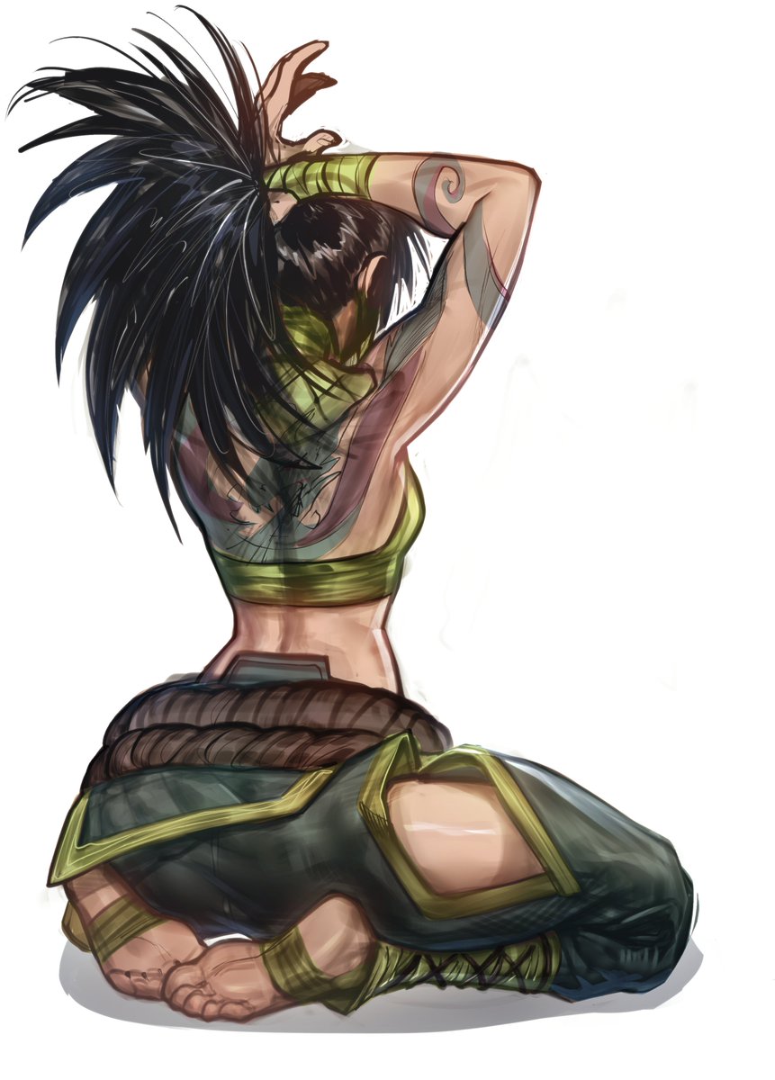 Ry444nC's tweet image. akali sketch