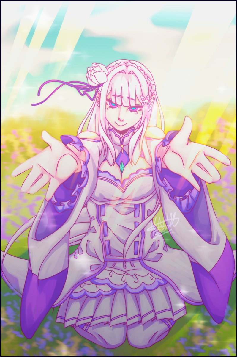 AsaMiiBee's tweet image. Rewatching all of Re:Zero before season 4 comes out this upcoming year, and my love for Emilia just completely reignited. So I decided to draw her!

#rezero #emiliarezero