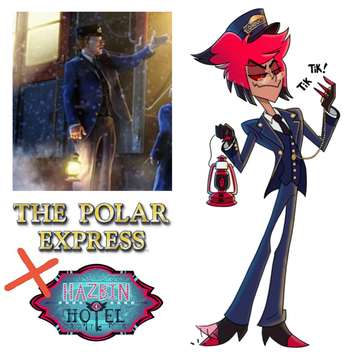TwoDream48's tweet image. The voices told me to draw Alastor as the conductor from the Polar express, soo uhh a NEW limited edition sticker &amp;amp; standee are available until Jan 1st

Cuz that's the way things happen on the Hazbin express 🎶

acggoods.com/store/twodream…