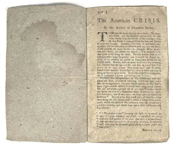 #OnThisDayInHistory The American Crisis by Thomas Paine is published, opening with the immortal words "These are the times that try men's souls. The summer soldier and the sunshine patriot will, in this crisis, shrink from the service of their country; but he that stands by it