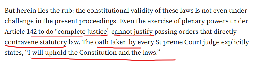 Finally, someone has the spine to say this!

Being a <a href="/indSupremeCourt/">Supreme Court of India</a> judge, he cannot override existing statutory and constitutional law especially when those laws are not under challenge! 

If judges themselves don't follow laws,who will? #saveindiandogs timesofindia.indiatimes.com/toi-plus/law/j…