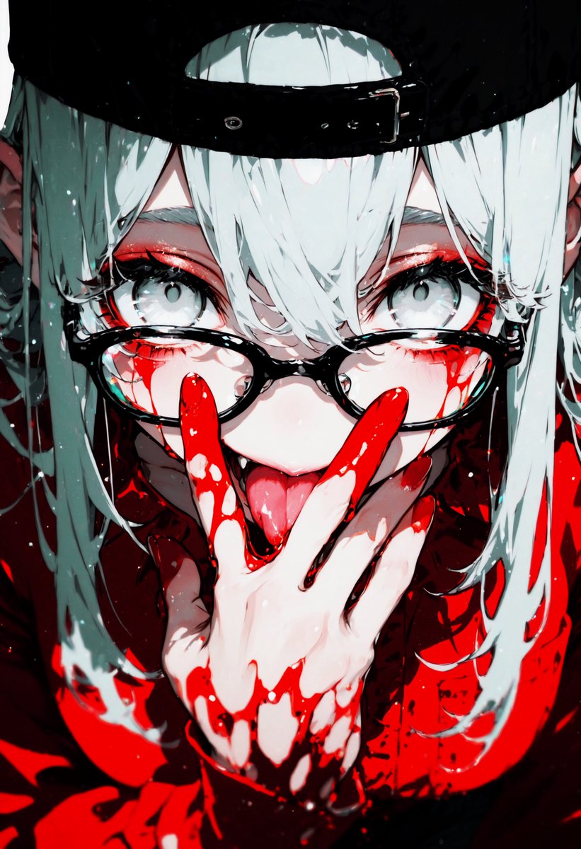 ランチタイム ちょっぴりホラー🩸 #AIイラスト