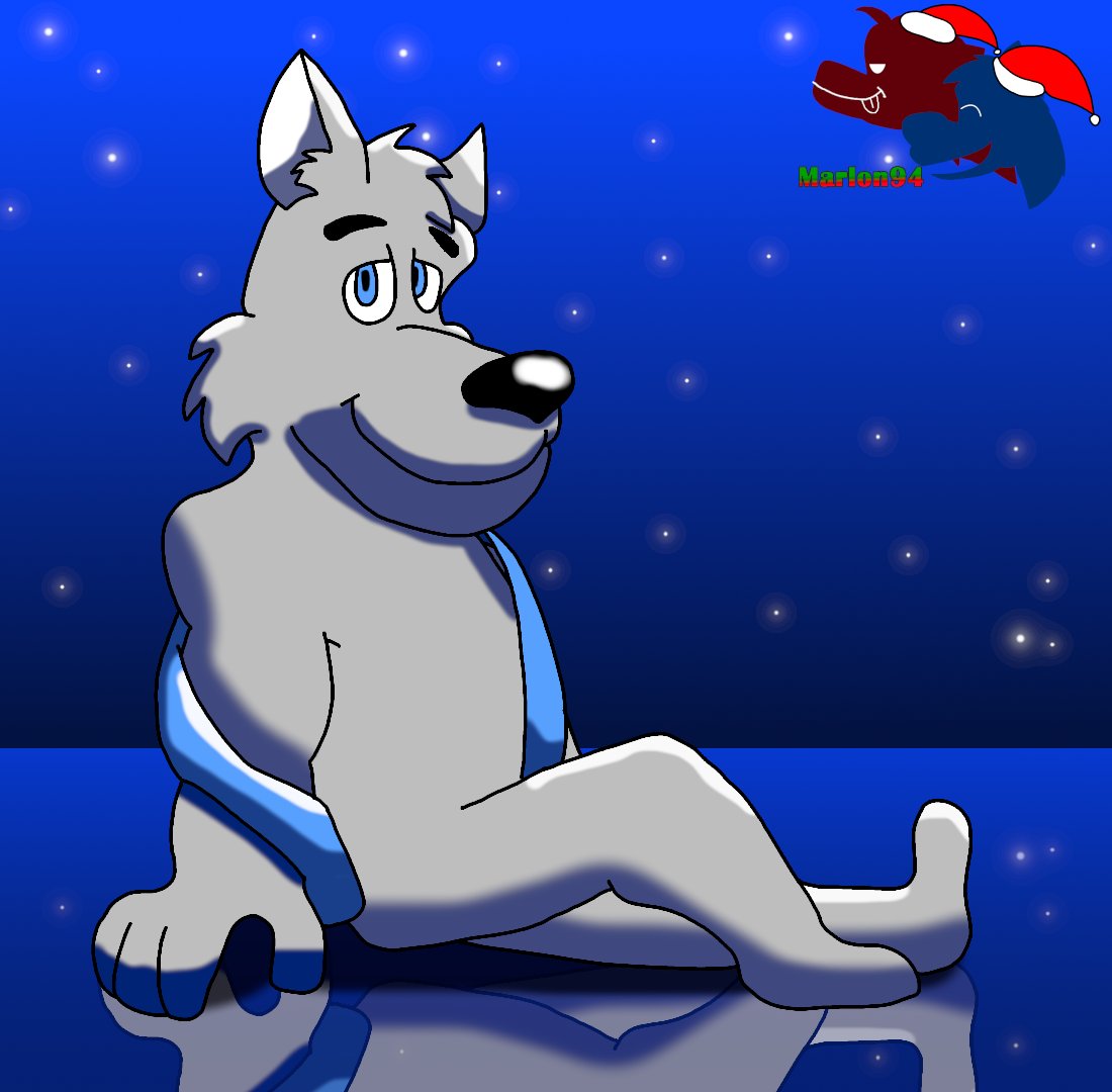 Marlon94Ricky's tweet image. Today's @DatBlueYoshi  's birthday, so here's a little gift of mine:
Just him, teasing, naughty little wolf! 🐺