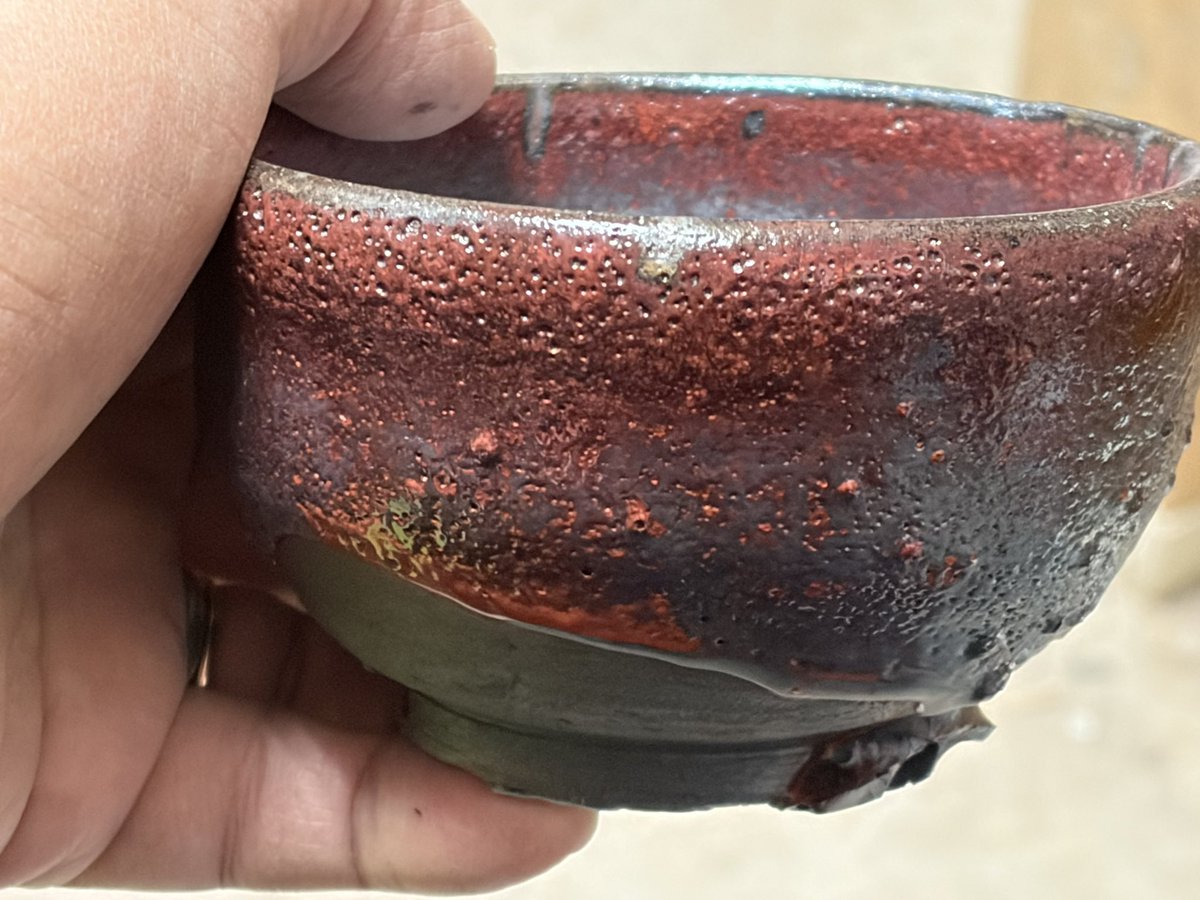 詳細不明 焼物 前回の本焼きで、実験的にビードロ秞というのを窯の下段・中段※上段に