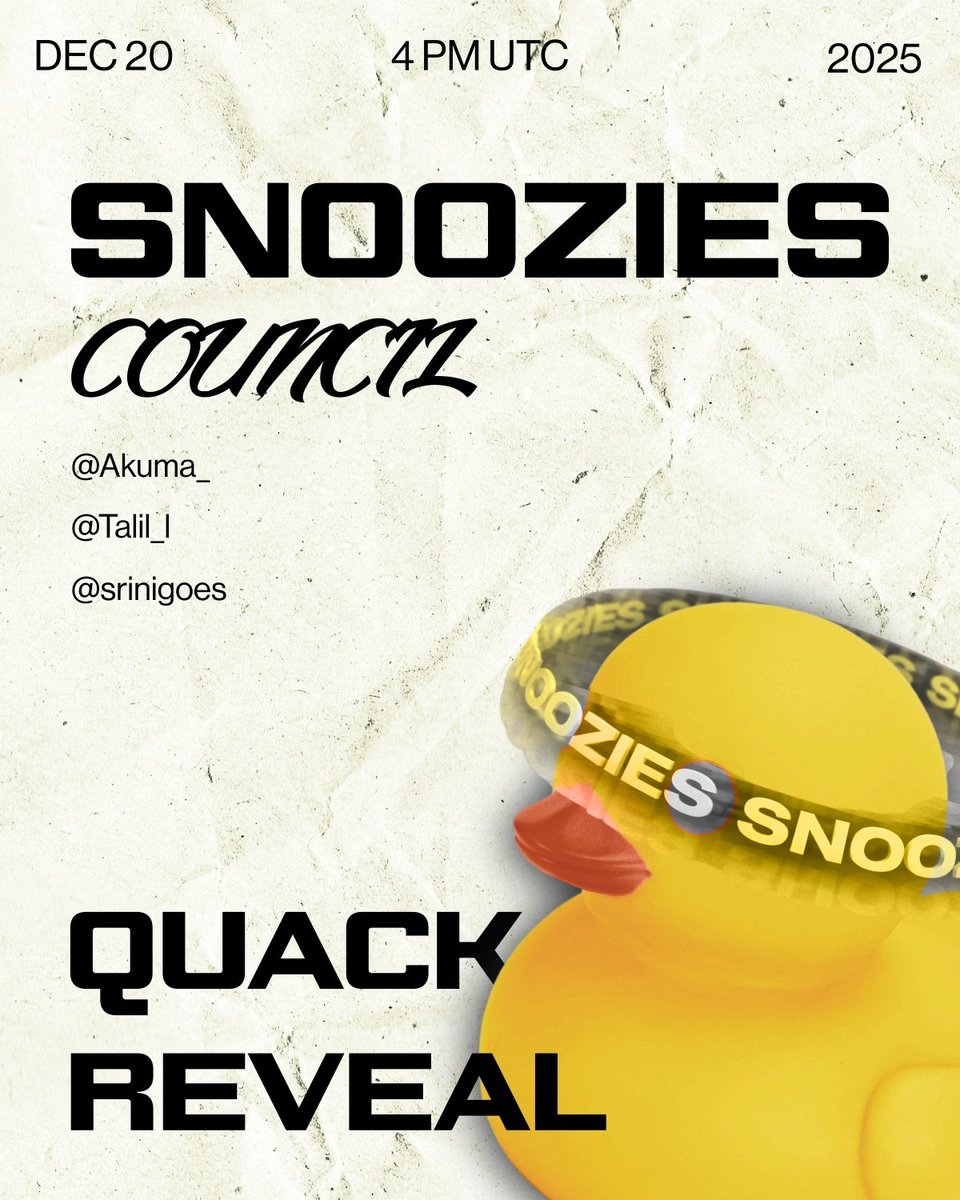 GM everyone! Posting this from the gym rn!

QUACK HEADS ARE COMING TODAY!

>> SPECIAL SNOOZIES COUNCIL AT 4 PM UTC! 

PUSH PUSH PUSH 👇🏻