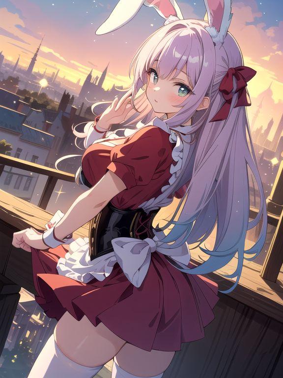 ❤︎ ❤︎ ❤︎ むらさきうざぎさん ❤︎ ❤︎ ❤︎ うさぎさんは好きですか？ #SpellAI #うさうさメイドさん