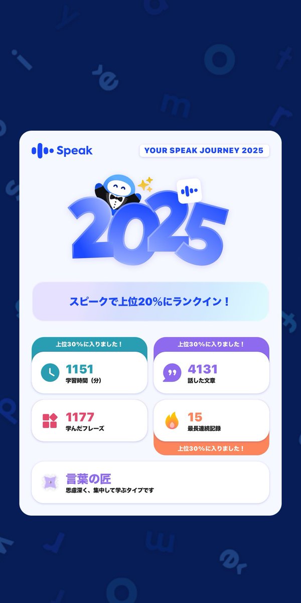 take2221's tweet photo. Speak Journey 2025を共有する！ https://t.co/ddbiGn4X5G