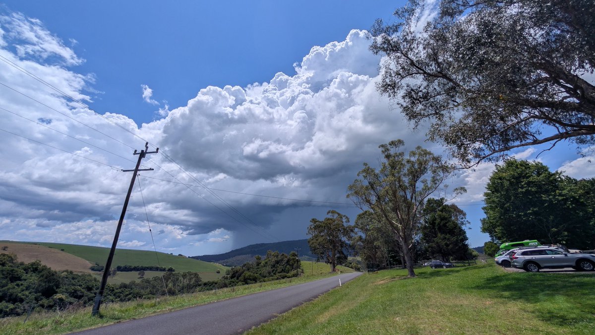 RechyWX's tweet photo. Went up to Dorrigo to watch some storms and had a supercell split in front of me. The right cell had quick rotation within the updraft before it became outflow dominant. https://t.co/H5jQdxc2Xt