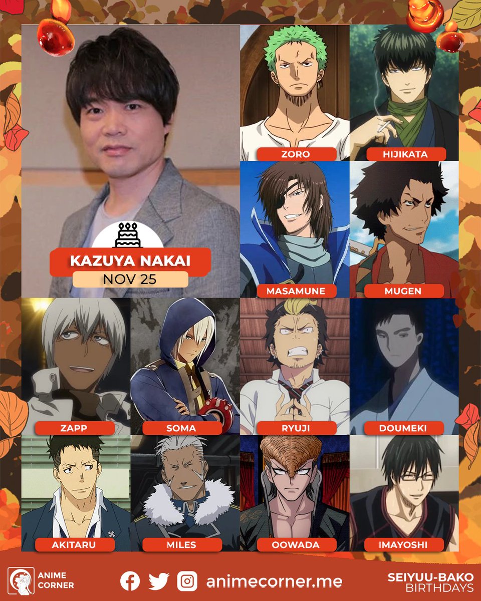 HAKARI VA: KAZUYA NAKAYA

Zoro's voice actor will be voicing Hakari!!!