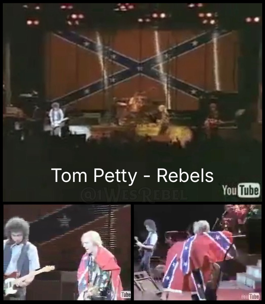 Tom Petty singing and dancing with the Confederate flag so naturally wrapped around him 

…and he looks happy to be doing so.

He sure didn’t complain about the money or Robert E Lee either

…because nobody was offended in 1985.

Wasn’t until the 2015 infection of woke mind.