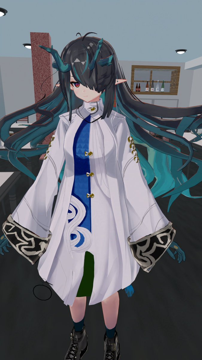 IndigO_Ailurus's tweet photo. シー/ Dusk🐉（ローソンコラボver）wip
VRC上でのルックスチェックで持ってきてみた
シルエットは良さそうなので
もう少しテクスチャ綺麗にします・・・。 https://t.co/p6lzee6nkK