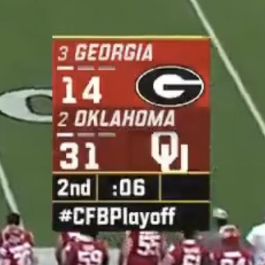 CFBKings's tweet image. The two largest blown leads in CFP history both belong to Oklahoma.

2017 Oklahoma: led 31-14, lost 54-48

2025 Oklahoma: led 17-0, lost 34-24