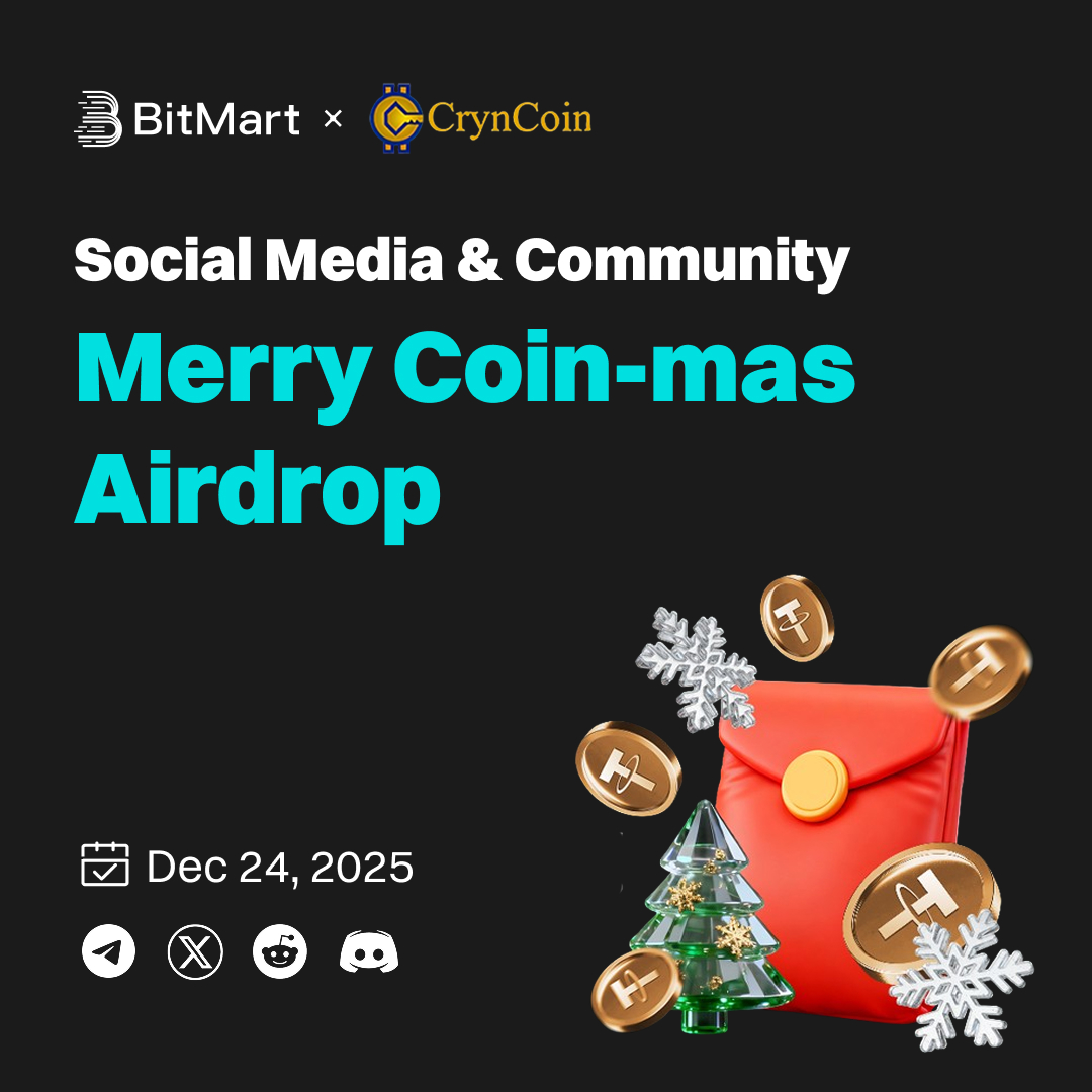BitMartExchange's tweet image. 🎄✨ 500 USDT Airdrop Incoming ✨🎄

We’re dropping 500 USDT in $CRYN @cryncoin as crypto gifts across our social &amp;amp; community channels this Christmas Eve 🎁

Join our communities, stay tuned, and don’t miss the surprise!

🔔 Links in bio
🎅 Crypto rewards await