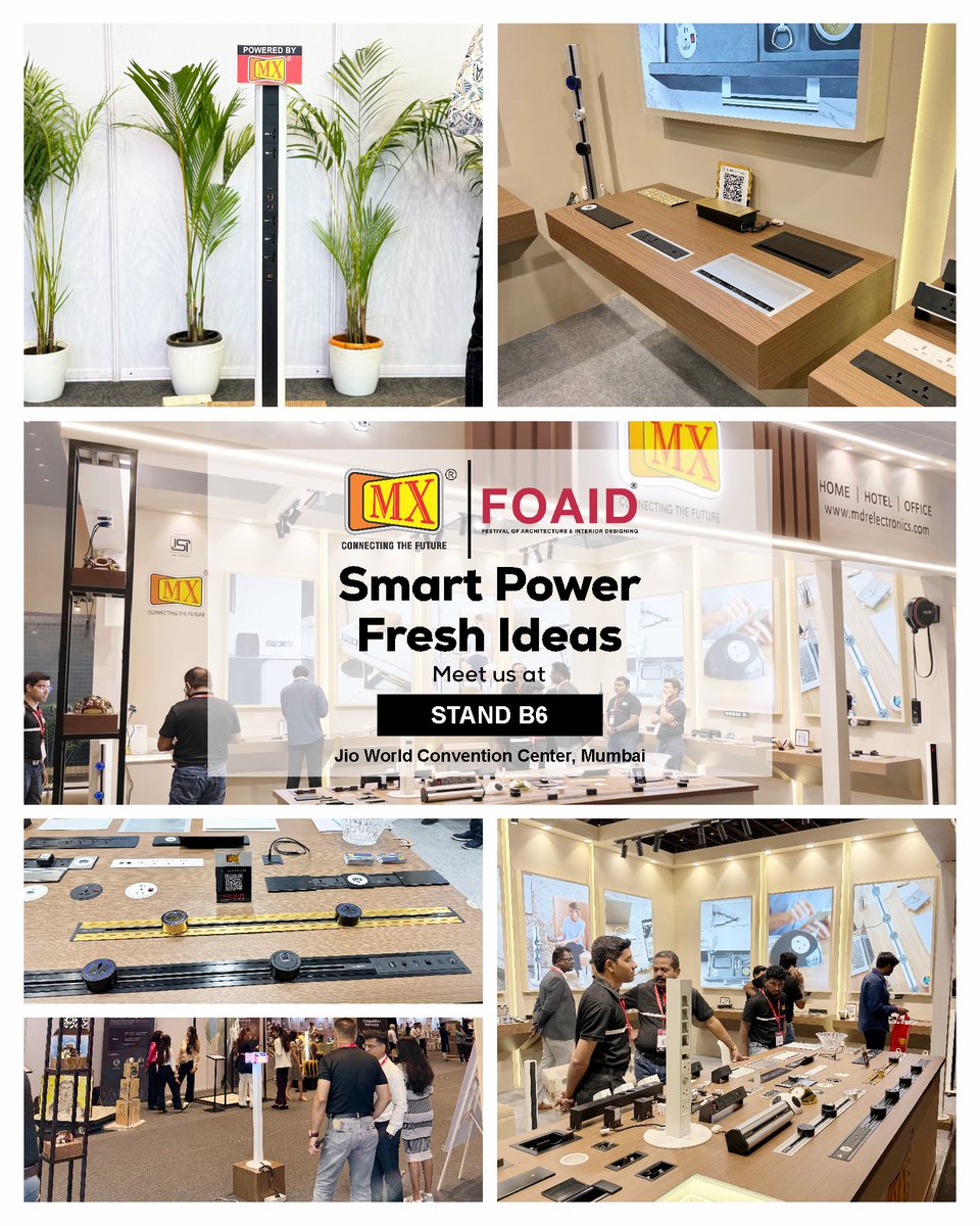 mx_electronics's tweet image. It’s Final Day at Foaid India 2025 Mumbai and yes—we brought the power. 😉
📍 Find us at Stand B6.

Explore our latest catalogue here: rb.gy/q5jkdz

#architects #interiordesigners #architecturaldesign #architecture #FOAID