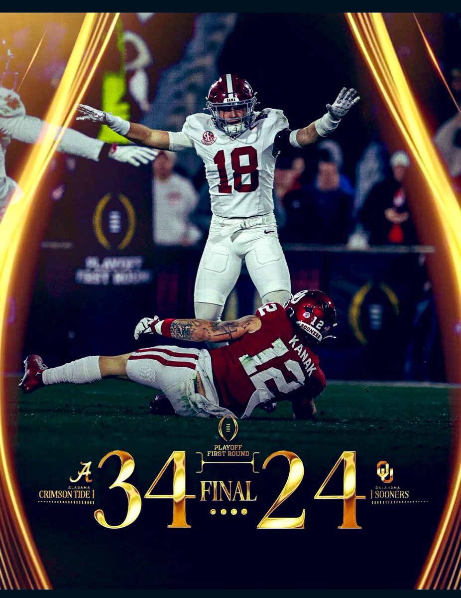 m_bernards's tweet image. CONGRATULATIONS #Bama @AlabamaFTBL #RollTide 🏈 heading to playoffs Quarterfinals 🙌🏻