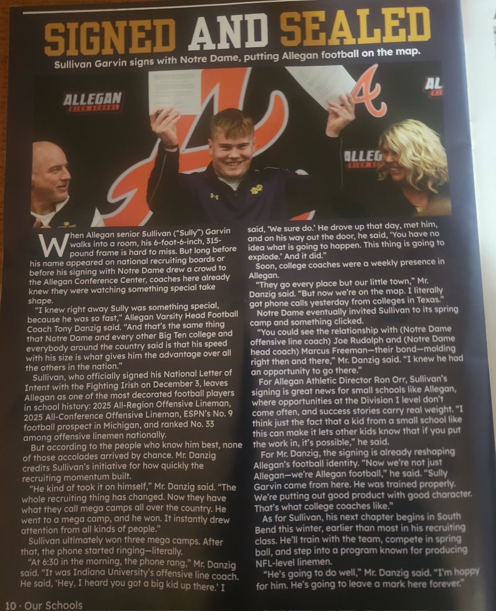 TracyGarvi15193's tweet image. So proud of @sullyg74 this article that his High school Coach did an interview in is so nice. Sullys so ready to get to work at Notre Dame!