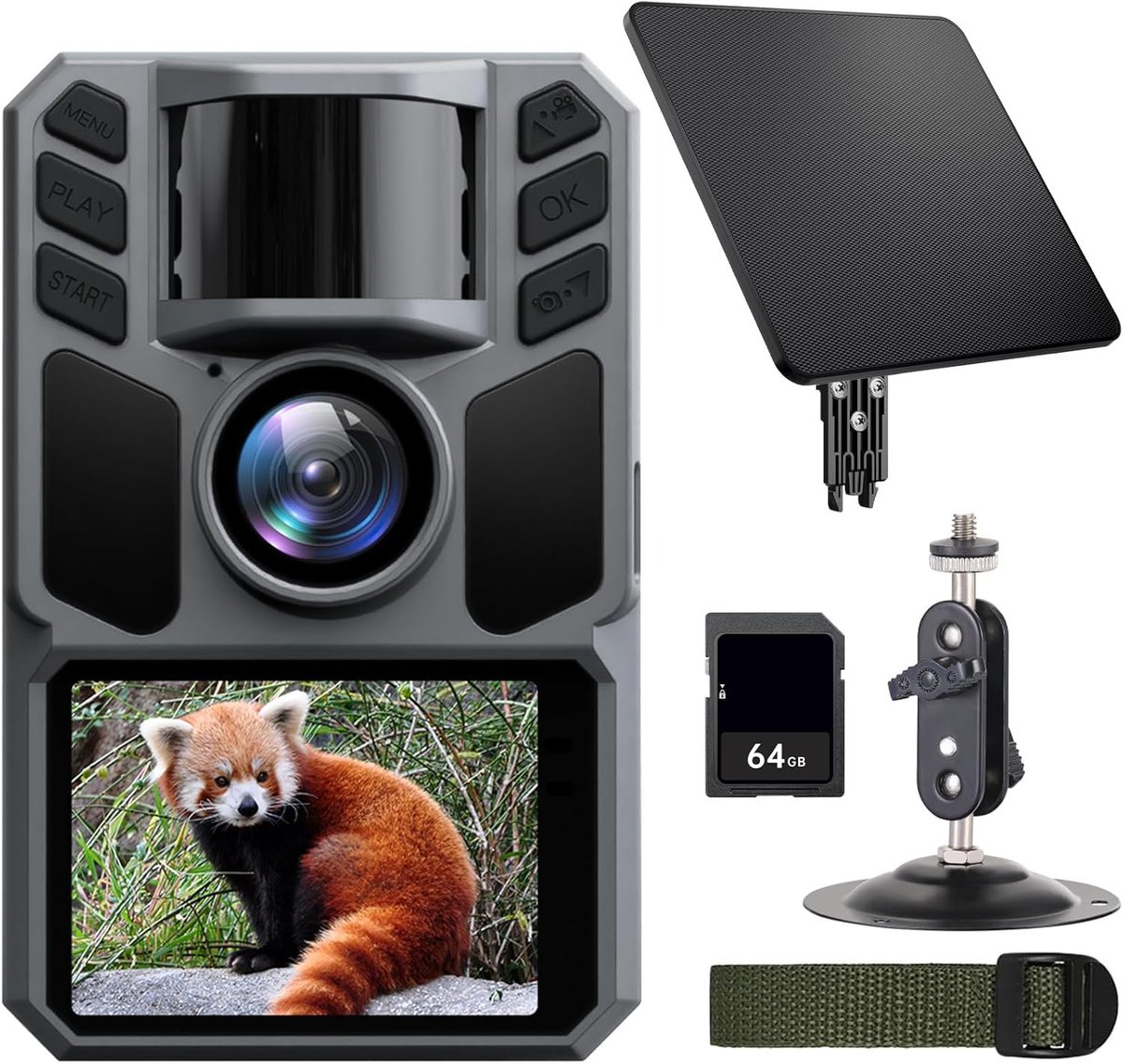 クーポンで54％OFF！】FKPCAM トレイルカメラ ソーラー式 4K64MP 64GB