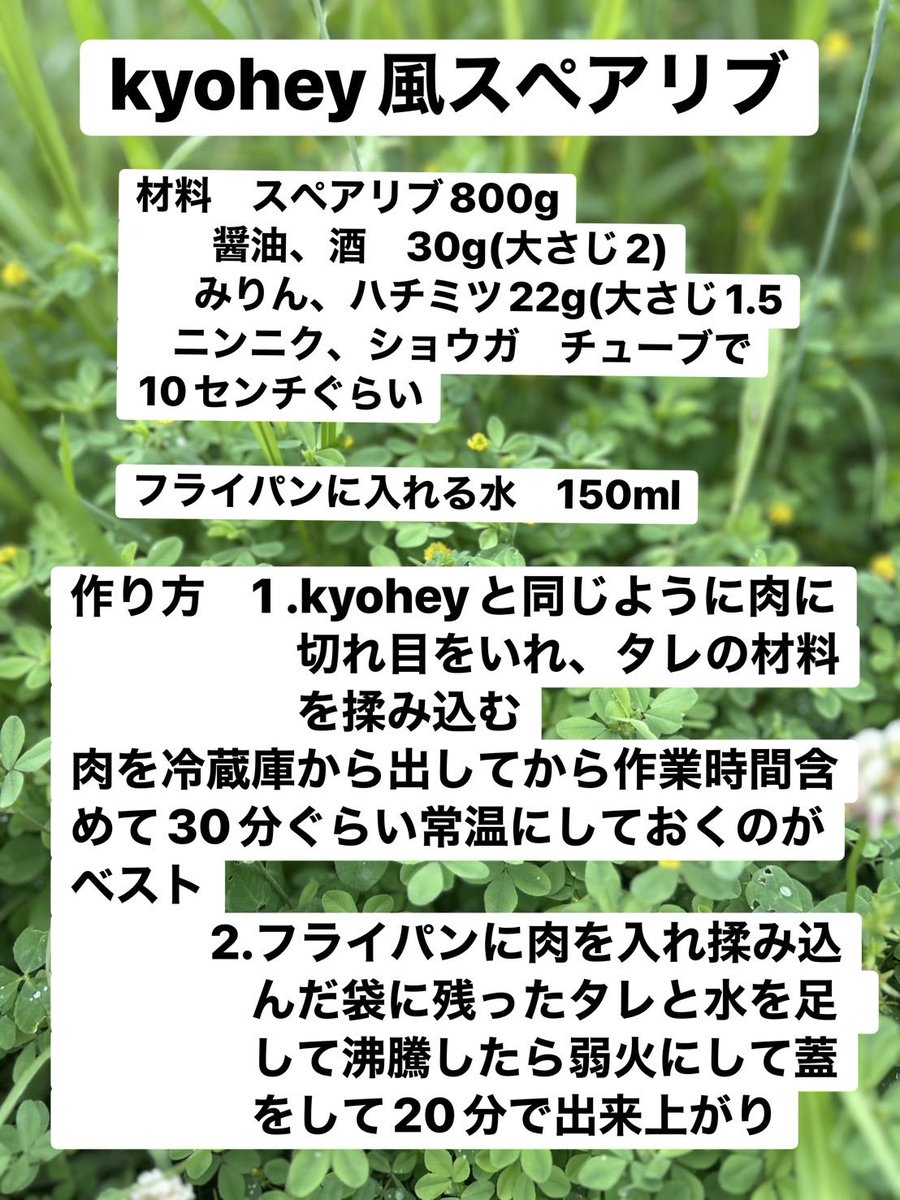 スペアリブページ 私なりのきょへ風スペアリブ 普段作ってるのと材料は一緒だったので