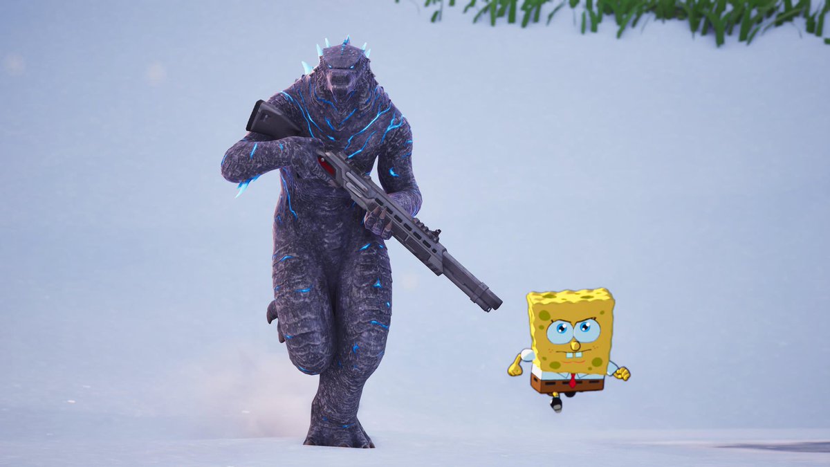 CaptainGalxy's tweet photo. Godzilla and SpongeBob photos in Fortnite https://t.co/QayoCwGajn