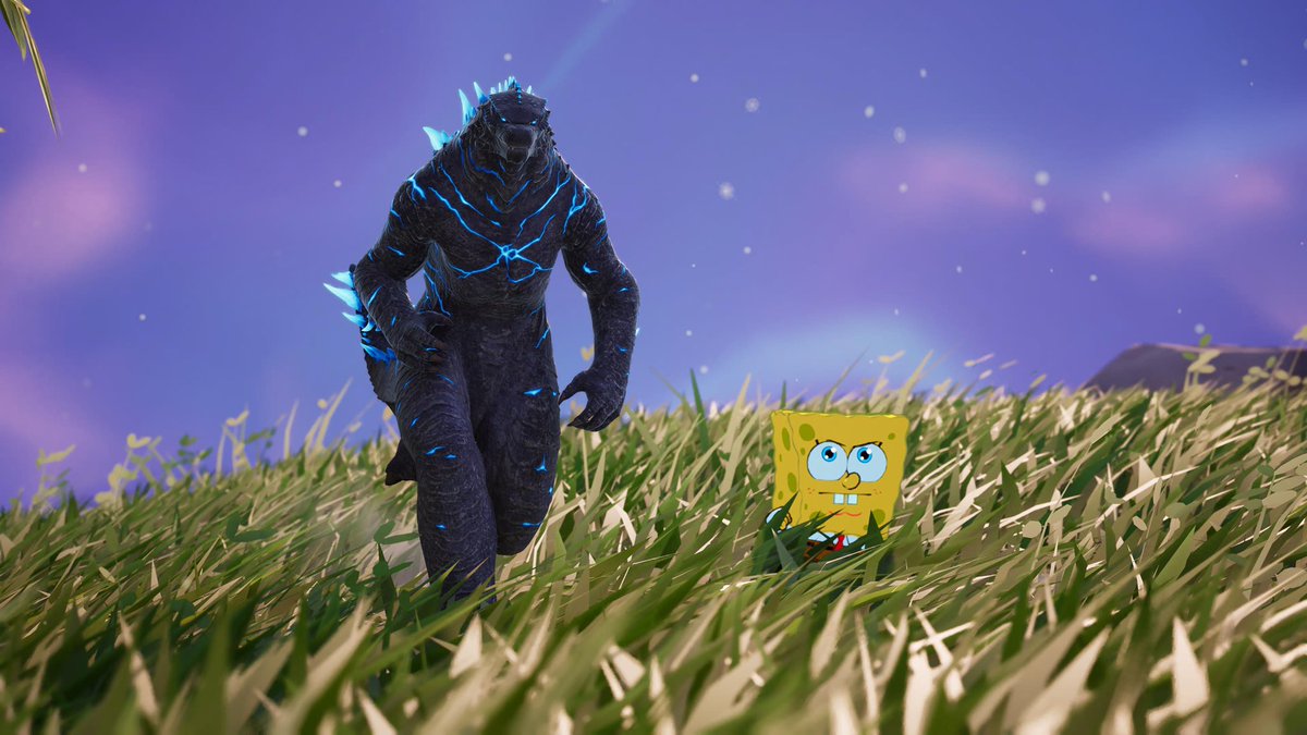 CaptainGalxy's tweet photo. Godzilla and SpongeBob photos in Fortnite https://t.co/QayoCwGajn
