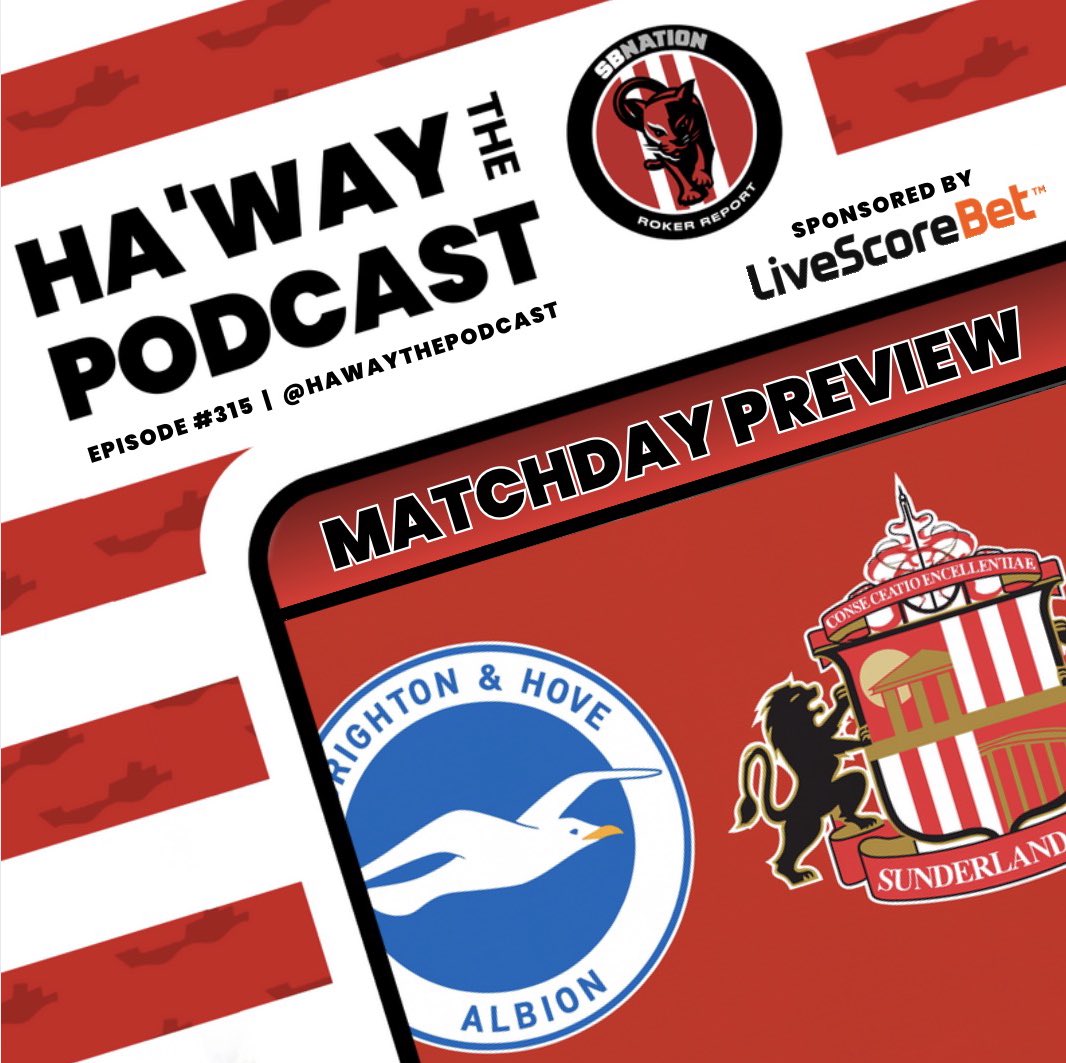 RokerReport's tweet image. 𝗛𝗔𝗪𝗔𝗬 𝗧𝗛𝗘 𝗣𝗢𝗗𝗖𝗔𝗦𝗧 🎙️

IIITTTT’SSSS MATCHDAY! Join us as we look ahead to today’s scrap between Brighton and Sunderland… another three points for Christmas? 🎅🏼

APPLE: tinyurl.com/5n8vtr62
SPOTIFY: tinyurl.com/yw85fvpc

Linktr.ee/RokerReport | #SAFC ❤️🤍