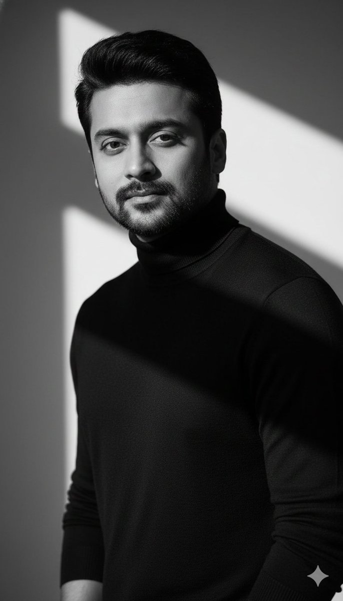 r4jjesh's tweet image. 1. Open Gemini / ChatGPT

2. Upload your image 

3. Prompt 

Boys : A high-resolution black and white portrait of a man wearing a sharp black turtleneck with minimal classic accessories, styled hair neatly swept back. He stands confidently in a minimal studio setting, positioned…