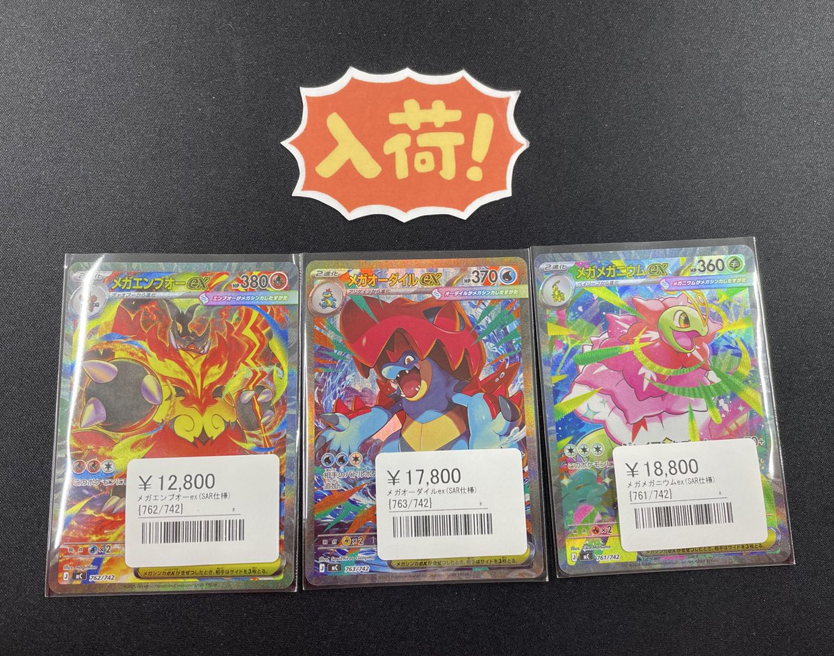 メガメガニウムex メガエンブオーex メガオーダイルex SAR仕様3枚セット メガメガニウムex メガエンブオーex メガオーダイルex SAR仕様3枚