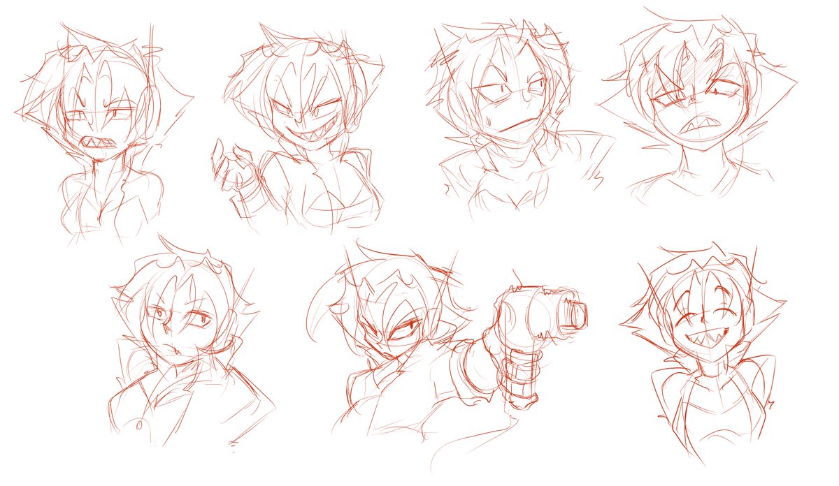 Hoy tenia ganas de practicar expresiones y que mejor que Beat para esto uwu 
cursed sketch de Beat sonriendo de felicidad btw