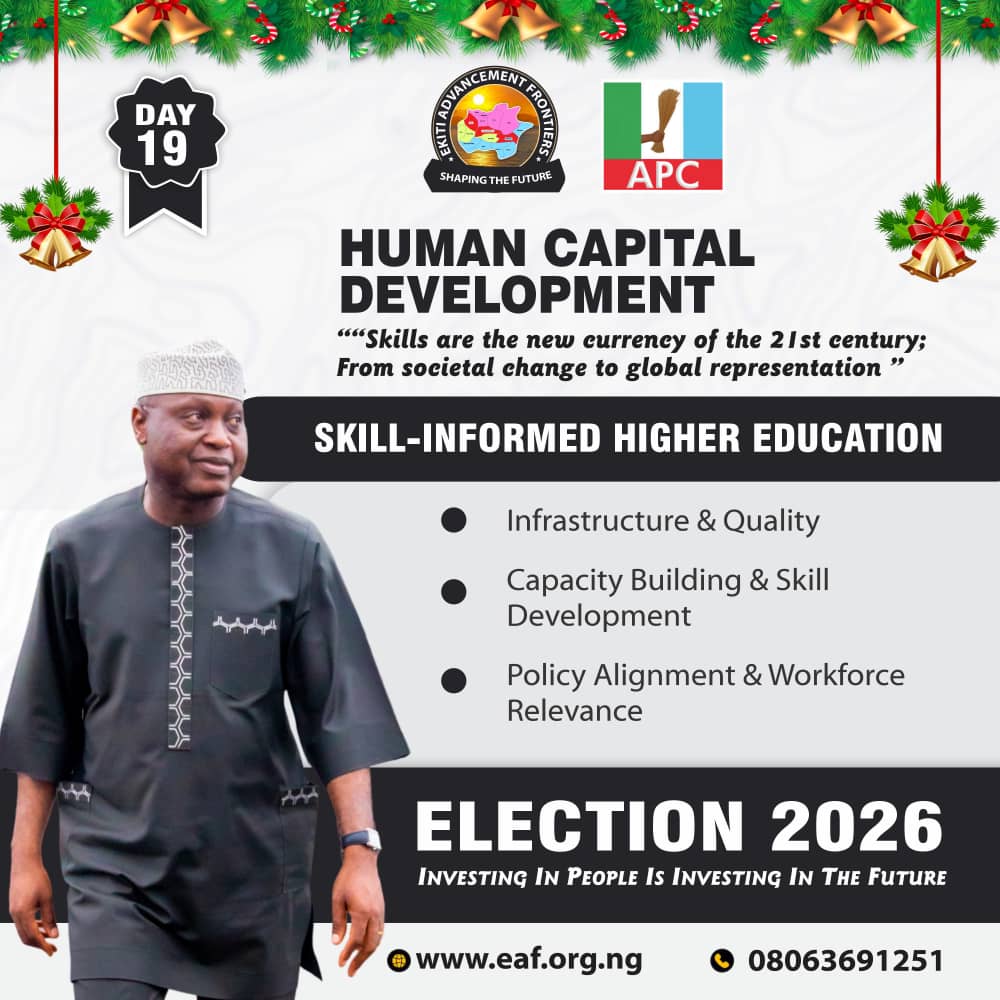 DAY 19

*HUMAN CAPITAL DEVELOPMENT*

*“Skills are the currency of the 21st century ; From societal change to global representation  ”*

*SUB-THEME: SKILL-INFORMED HIGHER EDUCATION*
facebook.com/share/p/1D38fJ…