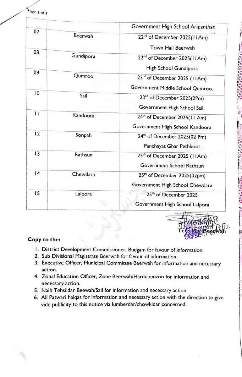 Prashasan Gaon Ki Ore the Nation-wide campaign for Redressal of Public Grievances and Improving Service Delivery
District Administration Budgam 
Tehsil Office Beerwah
<a href="/DC_Budgam/">Deputy Commissioner Budgam</a> <a href="/dicbudgam/">Information & PR, Budgam</a>