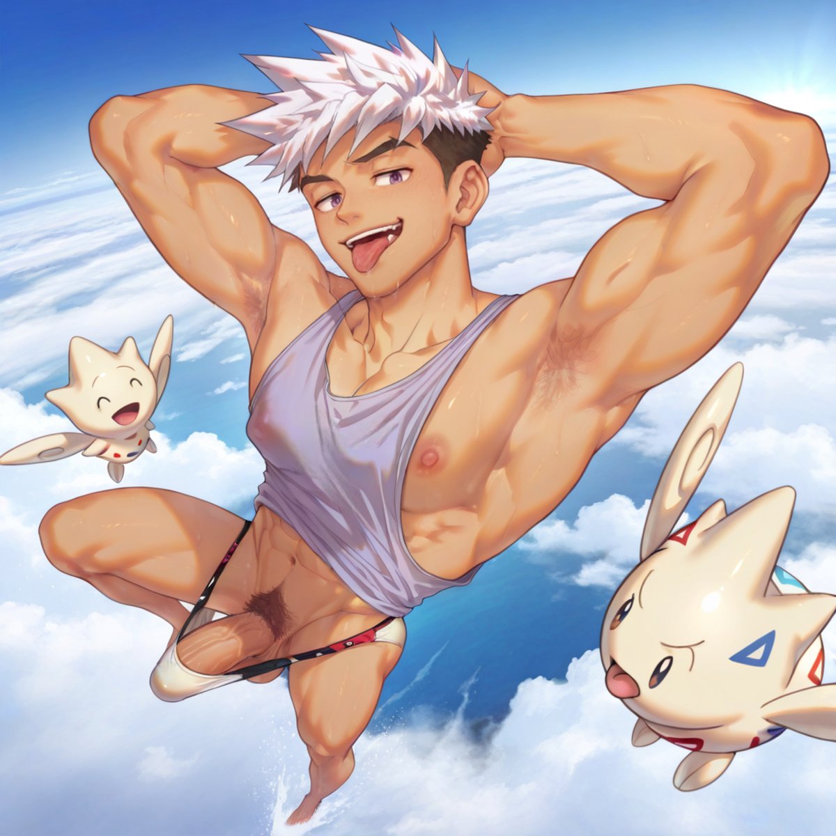 YaoiAcademia's tweet photo. who's that Pokemon? 

Its Yuuto &amp; Togetic 👀

#JockStudio #Pokemon #Yaoi https://t.co/pJKkg92sxv