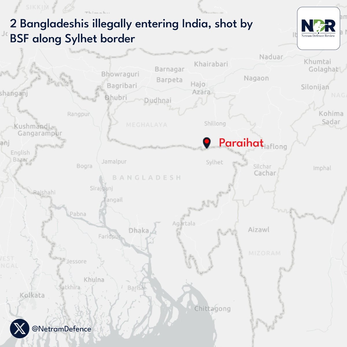 🚨 BSF personnel shot dead two Bangladeshi nationals, Ashikur (19) and Moshahid (22), near Main Pillar 1260 along the Sylhet-Meghalaya border. They had crossed 600 meters into Indian territory. <a href="/BSF_India/">BSF</a> #DareYouToDeathEP1 #DhakaProtest #JusticeForDipuChandraDas