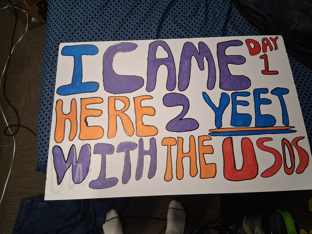 BackFire_89's tweet image. Just got back from the @WWE  Raw and Smack Down Event in Grand Rapids and my favorite part was when @DMcIntyreWWE Did the No Yeet gesture after seeing my sign, made my night 🤣 #WWERaw #SmackDown #GrandRapids